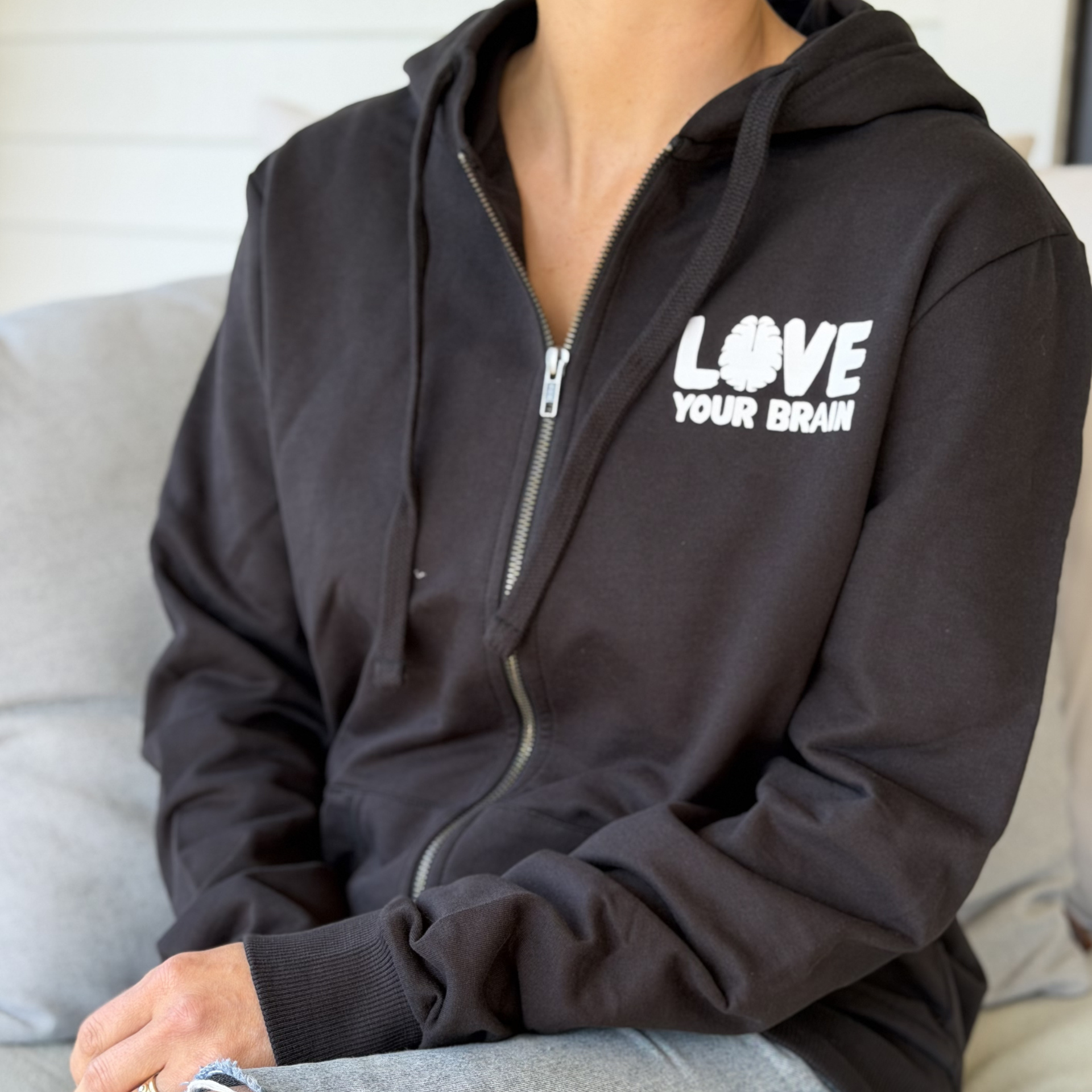 Zip Hoodie - Black – LoveYourBrain